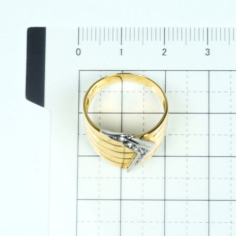 【中古】K18YG/PT900 DIAMOND RING ダイヤモンドリング D0.03ct 5.4g #14.5