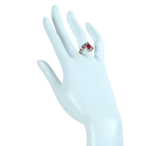 【中古】Pt900 ルビー リング D0.15ct R0.17ct 10.2g #10.5