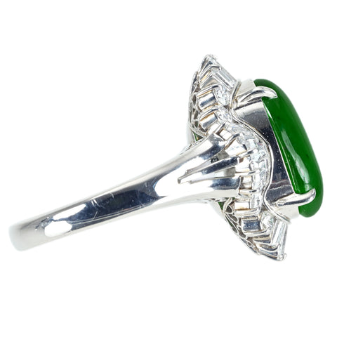 [Used] PT900 Jadeite Ring, Jadeite 3.74ct, Diameter 1.21ct, GRJ Sorting, 9.6g, #12 