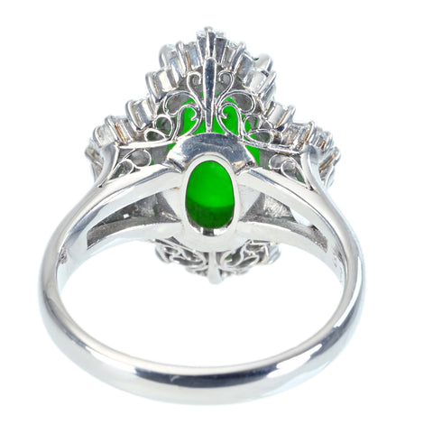 [Used] PT900 Jadeite Ring, Jadeite 3.74ct, Diameter 1.21ct, GRJ Sorting, 9.6g, #12 