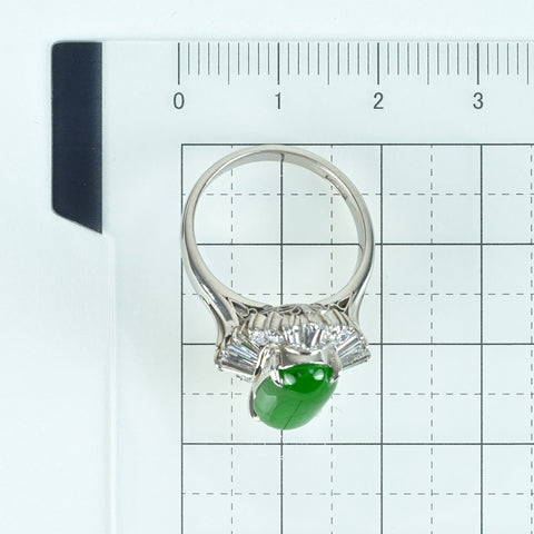 [Used] PT900 Jadeite Ring, Jadeite 3.74ct, Diameter 1.21ct, GRJ Sorting, 9.6g, #12 
