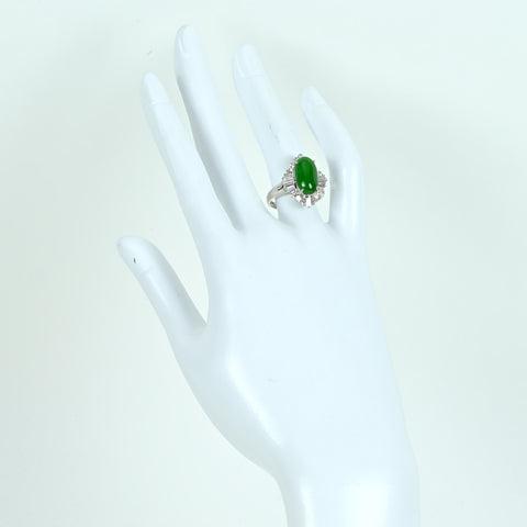 [Used] PT900 Jadeite Ring, Jadeite 3.74ct, Diameter 1.21ct, GRJ Sorting, 9.6g, #12 