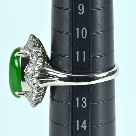 [Used] PT900 Jadeite Ring, Jadeite 3.74ct, Diameter 1.21ct, GRJ Sorting, 9.6g, #12 