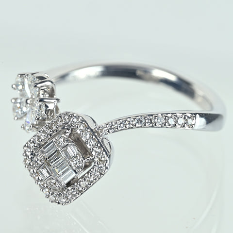 【中古】 K18WG DIAMONDダイヤモンドリング 0.52ct 3.7g #12.5