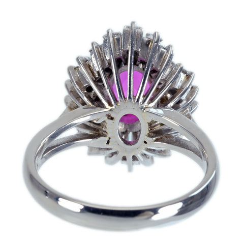 【中古】PT900 Myanma RUBY RING ビルマ産非加熱ルビーリング R1.92ct D1.15ct GIA鑑別書 9.3g #11.5