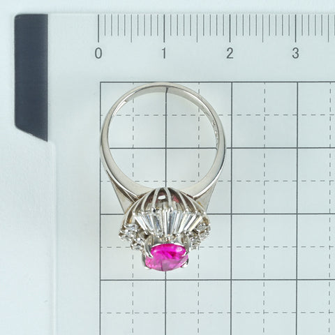 【中古】PT900 Myanma RUBY RING ビルマ産非加熱ルビーリング R1.92ct D1.15ct GIA鑑別書 9.3g #11.5