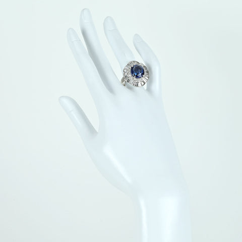 【中古】PT900 SAPPHIRE RING サファイアリング S6.85ct D1.91ct CGLソーティング15.4g #12