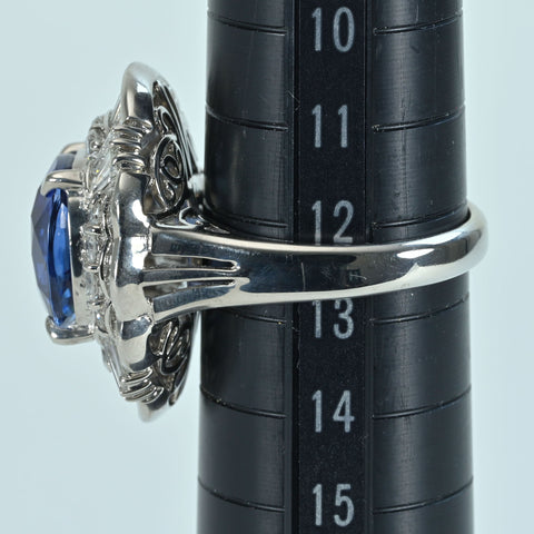 【中古】PT900 SAPPHIRE RING サファイアリング S6.85ct D1.91ct CGLソーティング15.4g #12