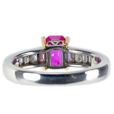 K10/PT900 RUBY ミャンマー産ルビーリング R1.04ct D0.43ct GIA鑑別書 5.5g #11.5