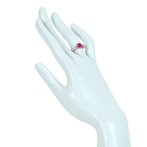 K10/PT900 RUBY ミャンマー産ルビーリング R1.04ct D0.43ct GIA鑑別書 5.5g #11.5