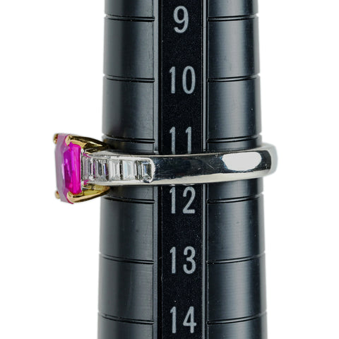 K10/PT900 RUBY ミャンマー産ルビーリング R1.04ct D0.43ct GIA鑑別書 5.5g #11.5