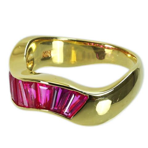 Pre-owned 18K Yellow Gold Ruby Ring, 1.87ct, 6.3g, Certificate of Authenticity, #12.5 
