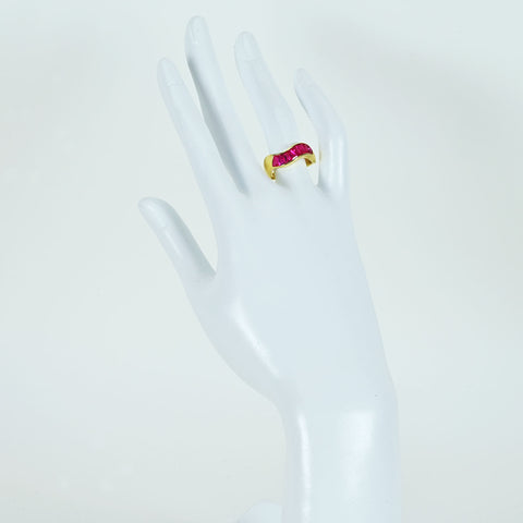 Pre-owned 18K Yellow Gold Ruby Ring, 1.87ct, 6.3g, Certificate of Authenticity, #12.5 