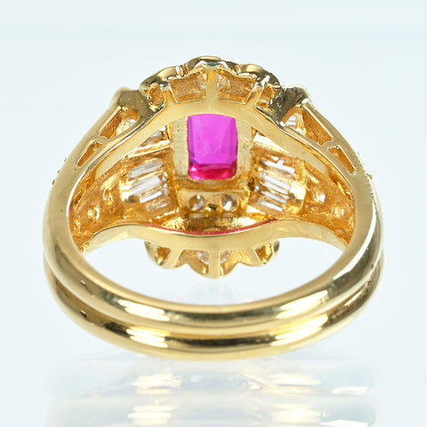 【中古】K18YG RUBYルビーリング R0.79ct D1.27ct 9.2g #14