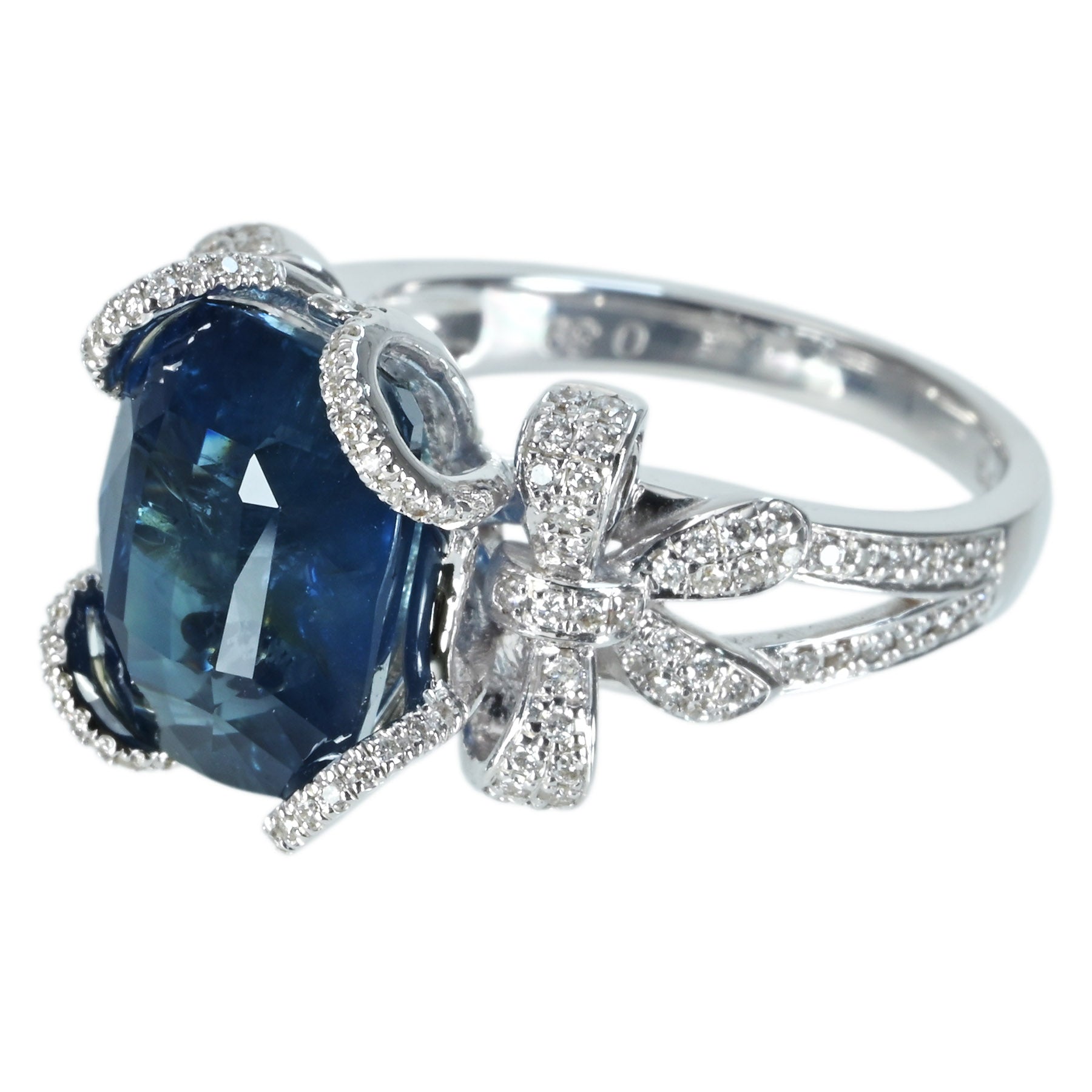 中古】K18WG SAPPHIREサファイアリング S6.93ct D0.39ct 7.3g #9