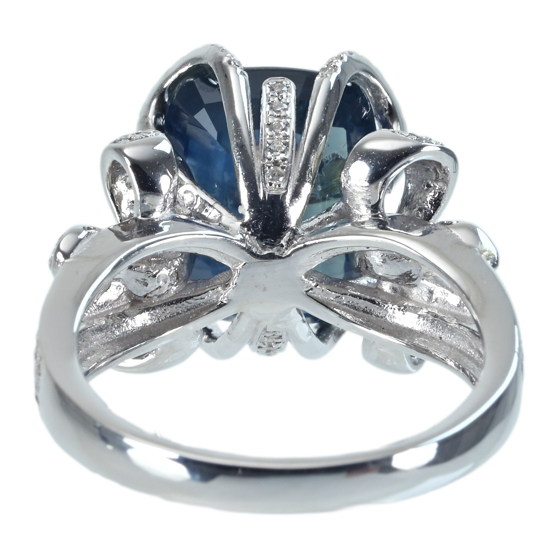 中古】K18WG SAPPHIREサファイアリング S6.93ct D0.39ct 7.3g #9