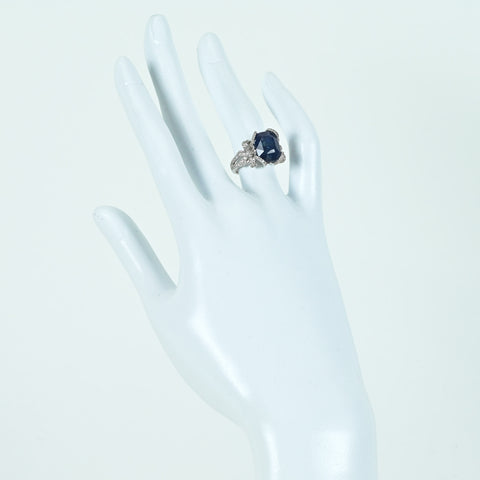 【中古】K18WG SAPPHIREサファイアリング S6.93ct D0.39ct 7.3ｇ #9