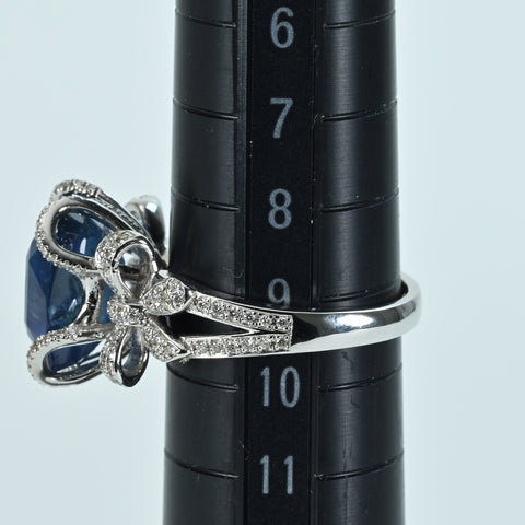 【中古】K18WG SAPPHIREサファイアリング S6.93ct D0.39ct 7.3ｇ #9