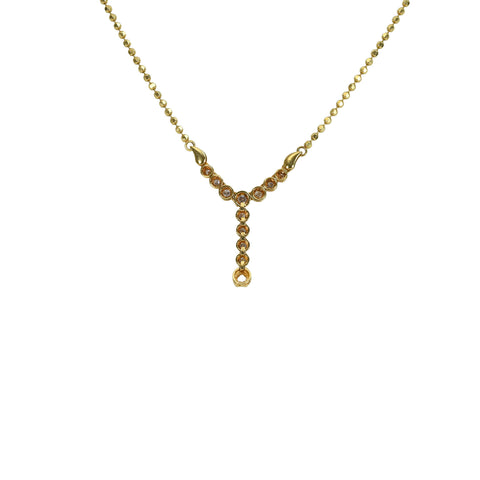 [Pre-owned] 18K Yellow Gold Diamond Y-shaped Pendant Necklace, 0.50ct, 8.2g 