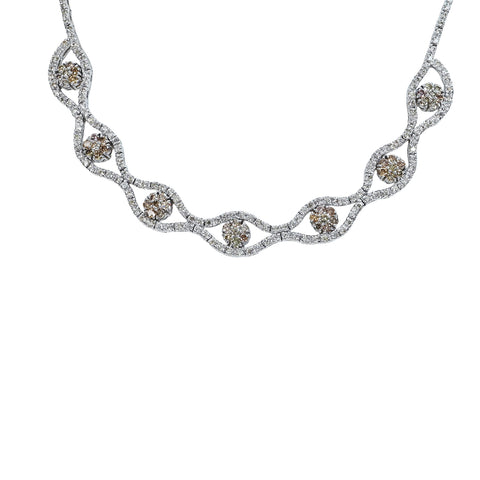 【中古】K18WG DIAMOND ダイヤモンドネックレス D5.10ct 33.4g