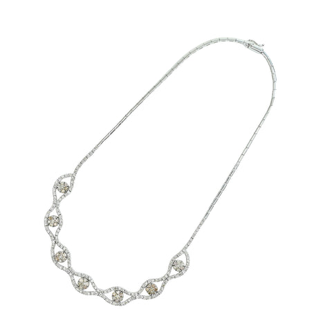 【中古】K18WG DIAMOND ダイヤモンドネックレス D5.10ct 33.4g