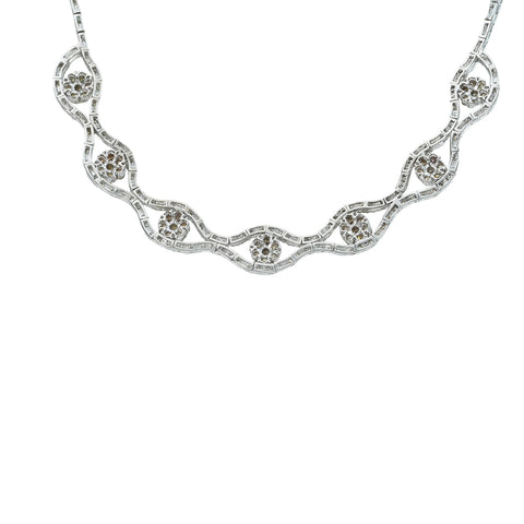 【中古】K18WG DIAMOND ダイヤモンドネックレス D5.10ct 33.4g