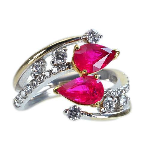 Pre-owned 18K Yellow Gold Myanmar Ruby Ring, Burmese Ruby, 1.13ct, 1.03ct, 0.74ct, GIA Certificate, 8.9g, #12 