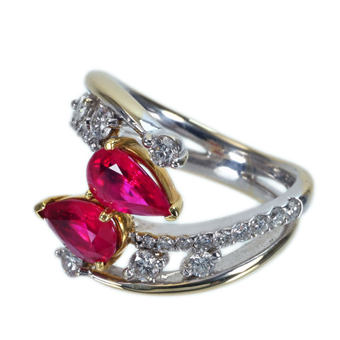 Pre-owned 18K Yellow Gold Myanmar Ruby Ring, Burmese Ruby, 1.13ct, 1.03ct, 0.74ct, GIA Certificate, 8.9g, #12 