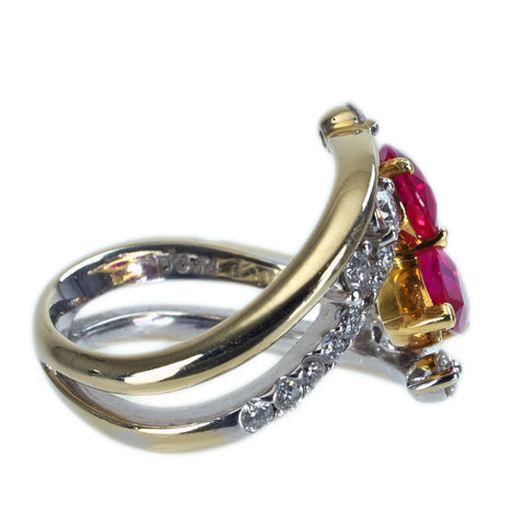 Pre-owned 18K Yellow Gold Myanmar Ruby Ring, Burmese Ruby, 1.13ct, 1.03ct, 0.74ct, GIA Certificate, 8.9g, #12 