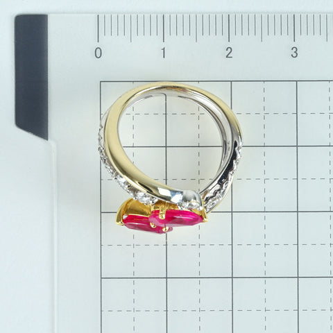 Pre-owned 18K Yellow Gold Myanmar Ruby Ring, Burmese Ruby, 1.13ct, 1.03ct, 0.74ct, GIA Certificate, 8.9g, #12 