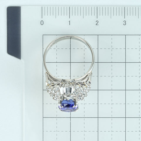 【中古】PT900 NO HEAT SAPPHIRE RING マダガスカル産 非加熱サファイアリング S2.79ct D0.68ct GIA鑑別書 6.4g #13.5