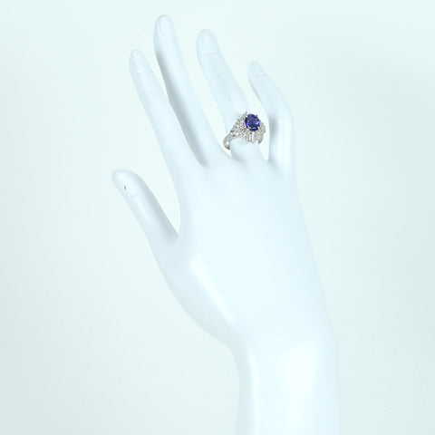 【中古】PT900 NO HEAT SAPPHIRE RING マダガスカル産 非加熱サファイアリング S2.79ct D0.68ct GIA鑑別書 6.4g #13.5