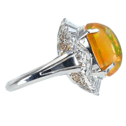 【中古】PT900 MEXICO OPALメキシコオパールリング OP7.06ct D1.53ct 16.0g #14