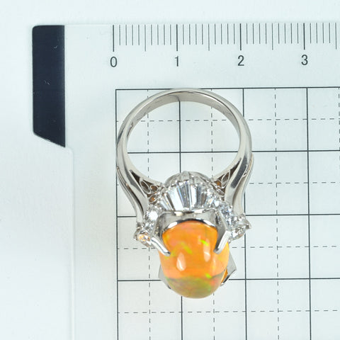 【中古】PT900 MEXICO OPALメキシコオパールリング OP7.06ct D1.53ct 16.0g #14