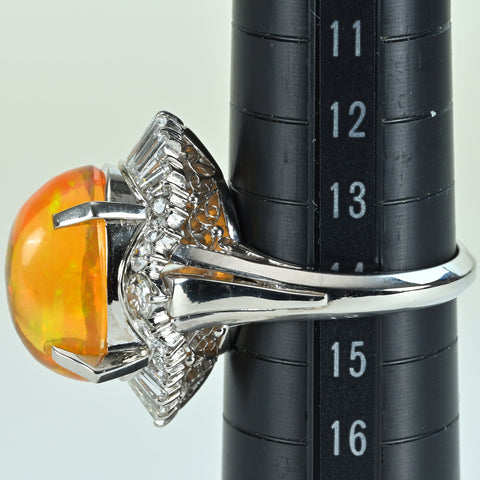【中古】PT900 MEXICO OPALメキシコオパールリング OP7.06ct D1.53ct 16.0g #14