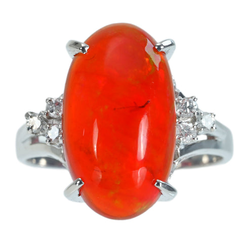 【中古】PT900 MEXICO OPAL メキシコオパールリング 4.45ct 6.7g #11