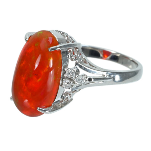 【中古】PT900 MEXICO OPAL メキシコオパールリング 4.45ct 6.7g #11