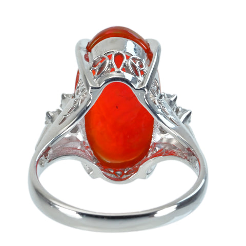 【中古】PT900 MEXICO OPAL メキシコオパールリング 4.45ct 6.7g #11