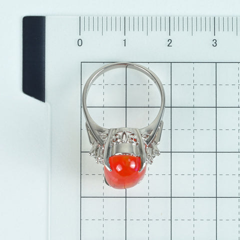 【中古】PT900 MEXICO OPAL メキシコオパールリング 4.45ct 6.7g #11