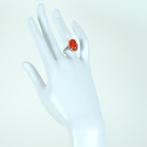 【中古】PT900 MEXICO OPAL メキシコオパールリング 4.45ct 6.7g #11