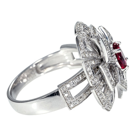 【中古】K18WG RUBY RING ルビーリング R0.71ct D1.02ct 8.4g #13