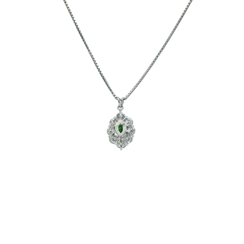 【中古】PT850/PT900 JADEITE ヒスイペンダントネックレス J0.34ct D2.601ct 10.6g