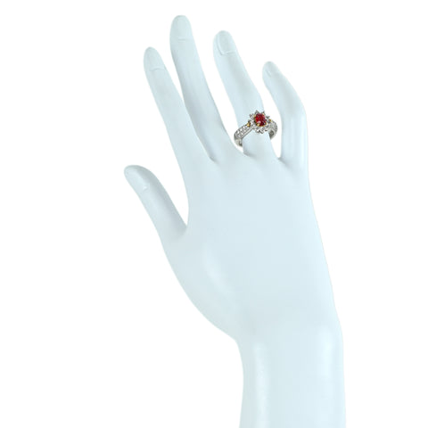 【中古】PT900/K18 SPINEL レッドスピネルリング RS0.762ct D0.94ct CGLソーティング 7.4g #10.5