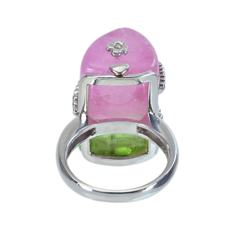 [Used] SONORE PT900 TOURMALINE Watermelon Tourmaline Ring, T51.7ct, D0.05ct, 21.2g, #14 