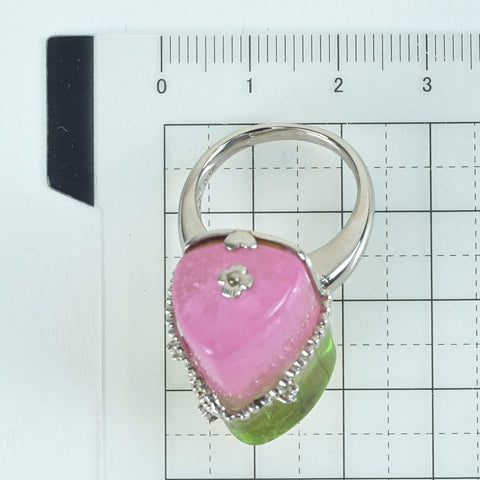 [Used] SONORE PT900 TOURMALINE Watermelon Tourmaline Ring, T51.7ct, D0.05ct, 21.2g, #14 