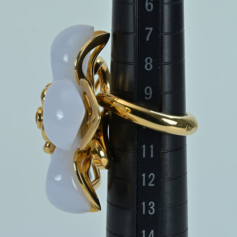 【中古】DIOR ディオール K18YG YELLOW SAPPHIRE RING イエローサファイア/カルセドニーリング 39.1g #10 ONE PRICE