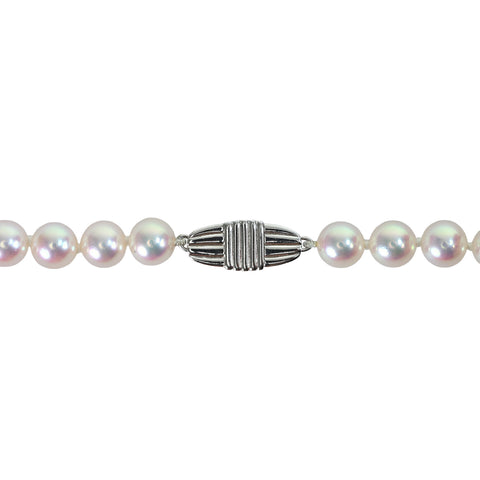 【中古】MIKIMOTO ミキモトK18WGクラスプ アコヤパールネックレス7.0mm 32.4g BOX ONE PRICE