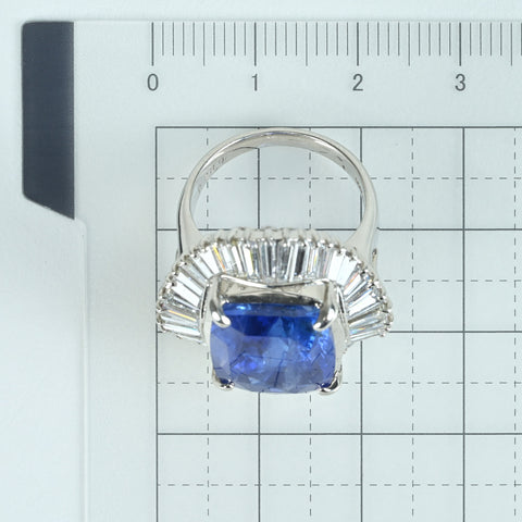 Pre-owned PT900 No Heat Sapphire Ring, Sri Lankan, Unheated Sapphire, S13.81ct, D2.89ct, Royal Blue, GRS Certificate, 16.6g, #11 