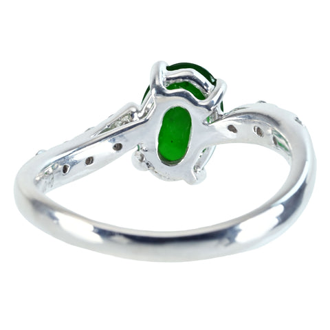 【中古】PT900 JADEITE RING ヒスイリング J1.292ct D0.33ct CGLソーティング 4.5g #12