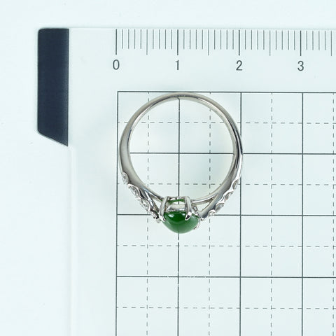 【中古】PT900 JADEITE RING ヒスイリング J1.292ct D0.33ct CGLソーティング 4.5g #12